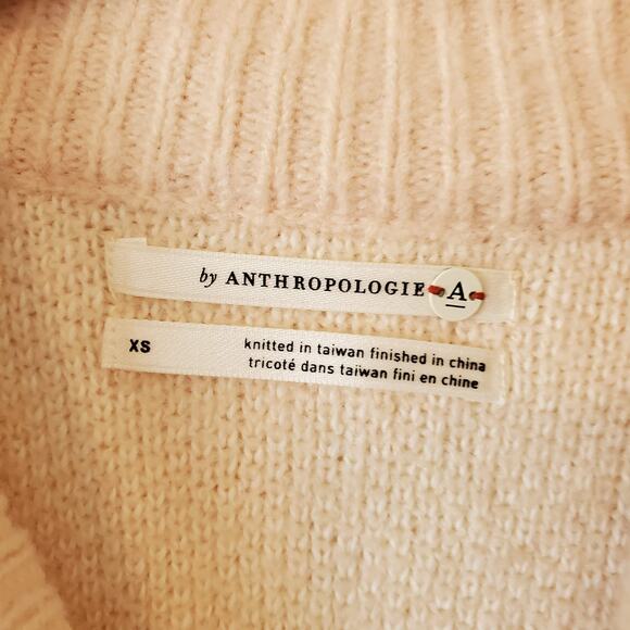 Anthropologie Aimee Pommed Alpaca Sweater Size XS Pink Oversized Wool Blend - Picture 4 of 5